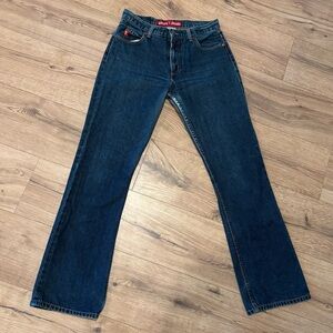 Vintage Guess Jeans USA Triangle High Waist Bootcut Blue Denim Women’s Sz 29